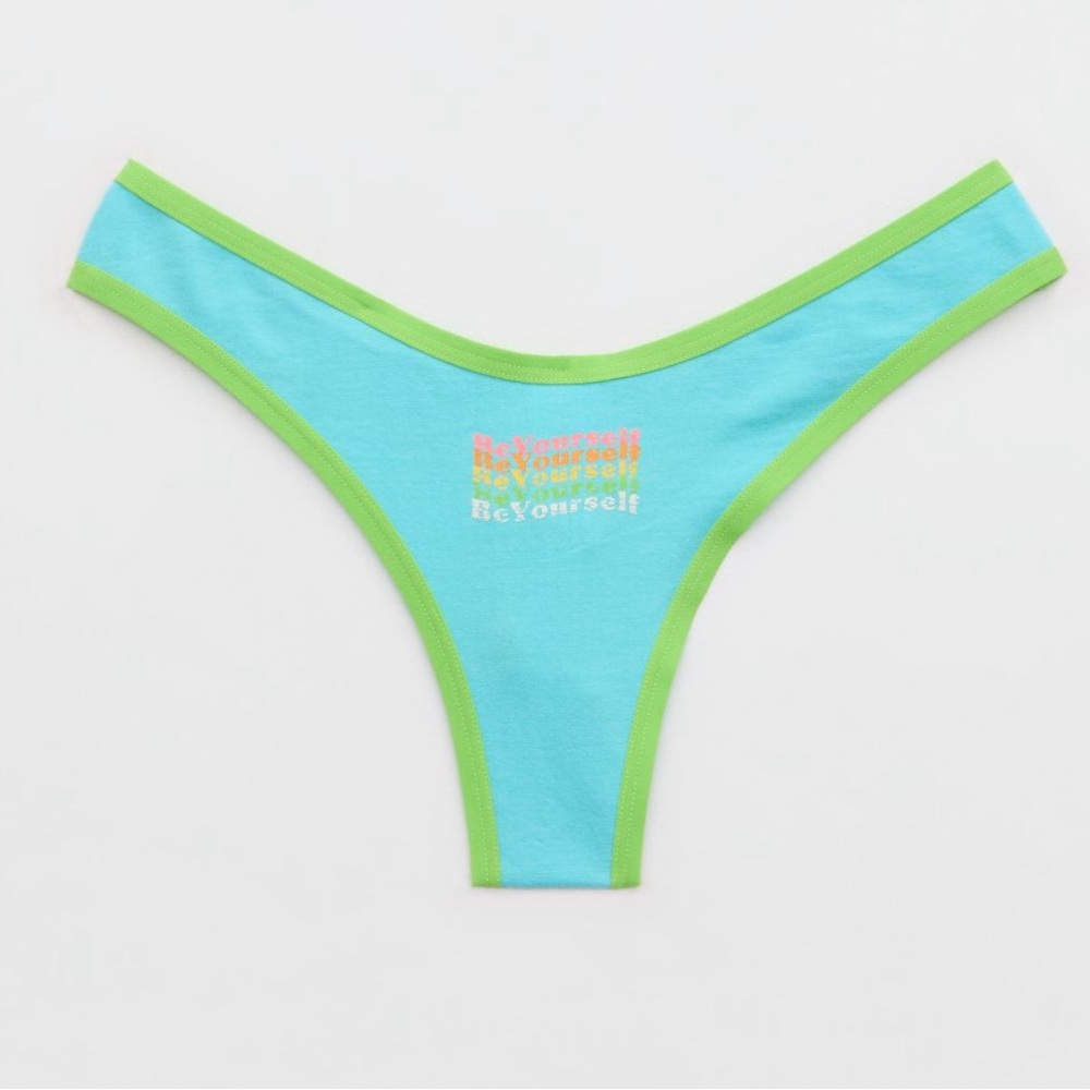 Aerie “Be Yourself” Superchill High Cut Cotton Thong